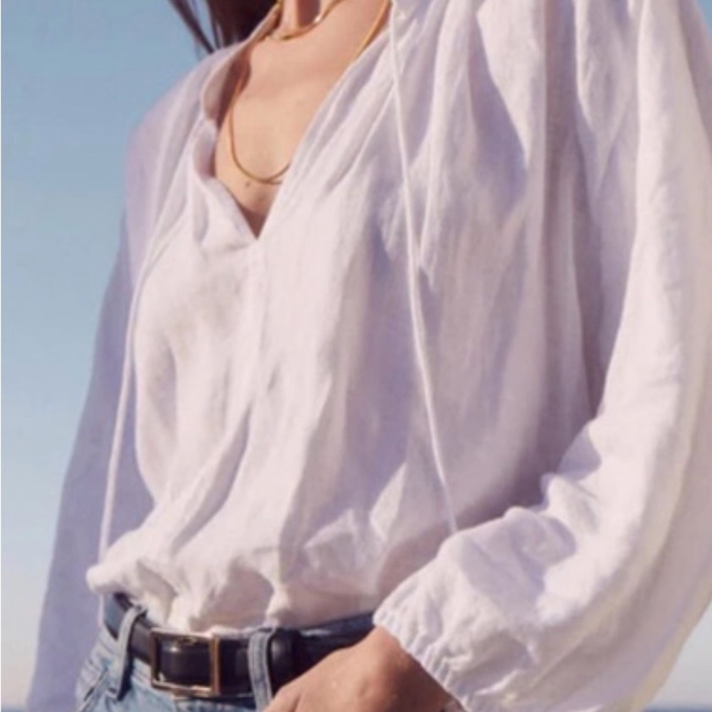 AYR “The Good Aura” White Linen Blouse for Women